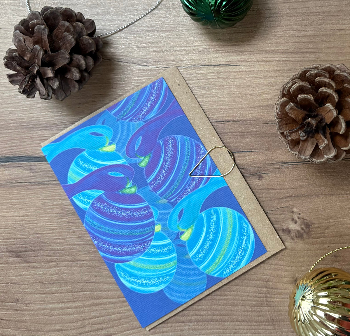 Mini Christmas Baubles Card