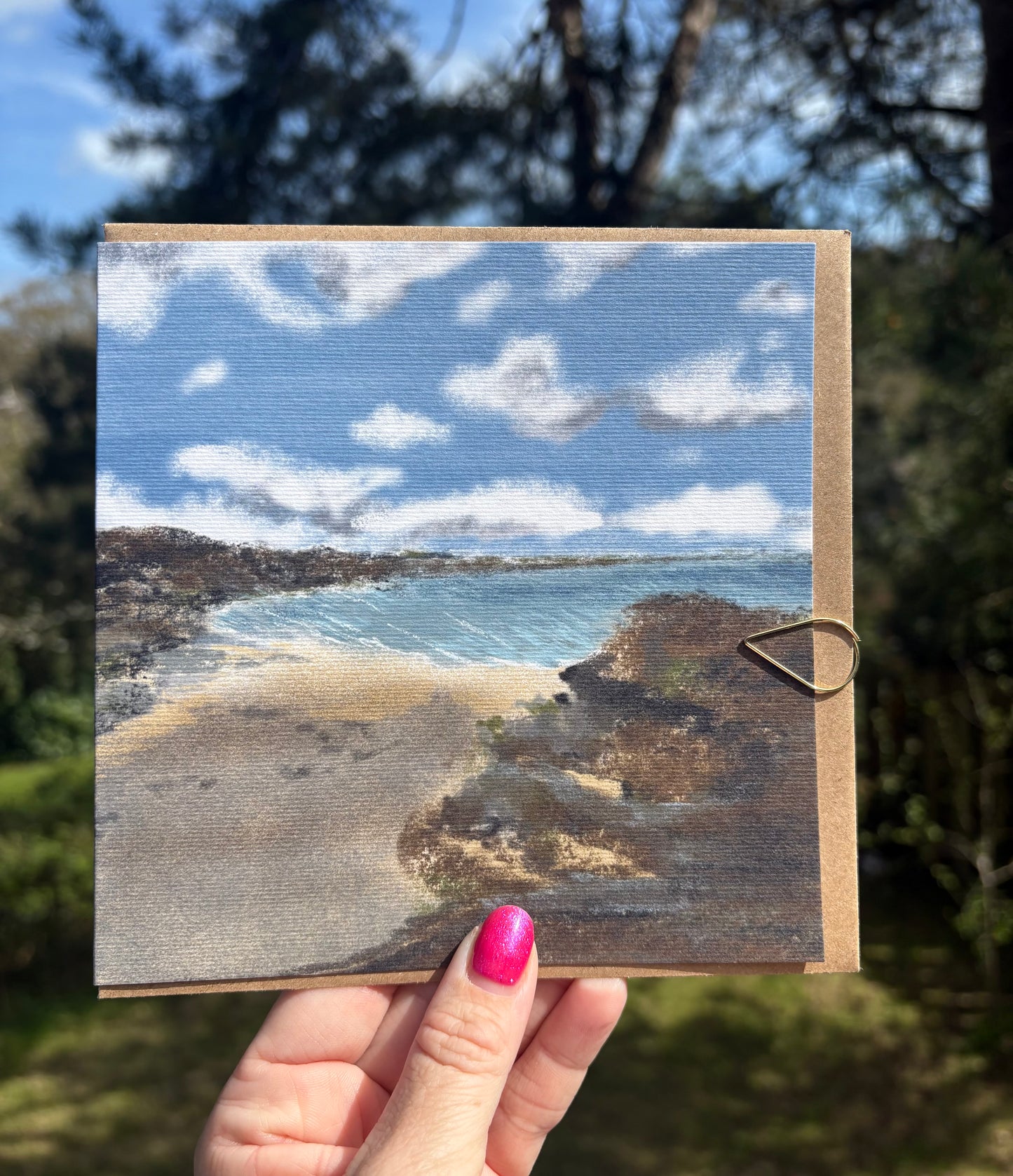 Swanpool at low tide - scenic greeting card