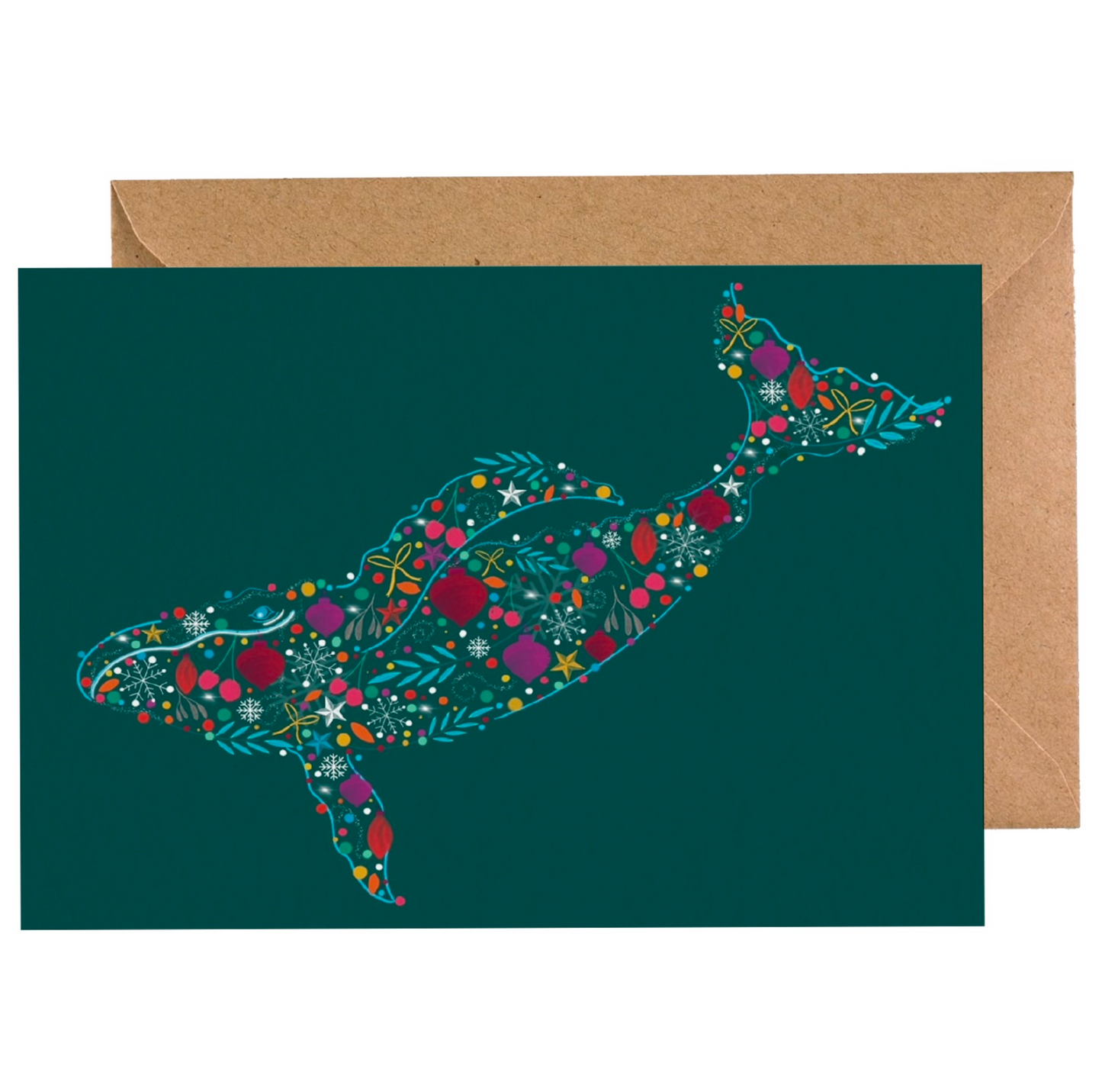 Festive Whale Christmas card