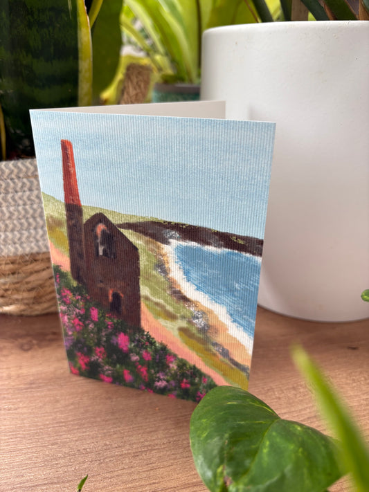 Wheal Coates Cornwall greeting card A6