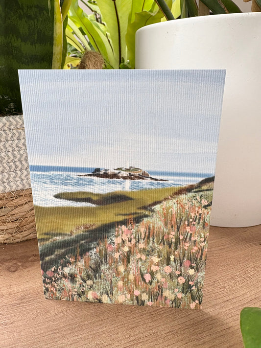 Godrevy Lighthouse, Cornwall greeting card A6