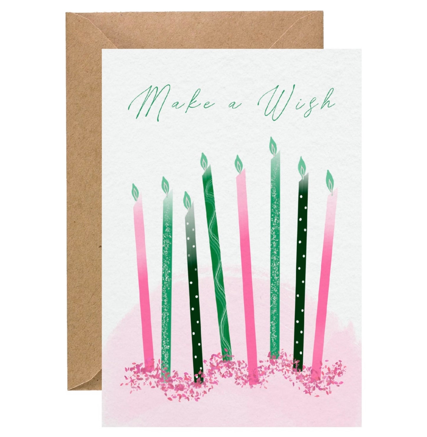 Make a Wish Pink & Green Candles