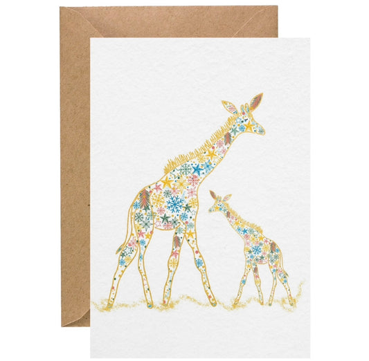 Festive Giraffes Christmas card