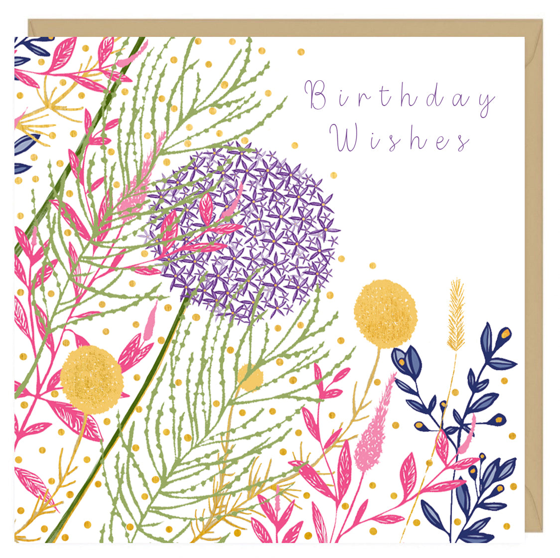 Allium Garden Birthday Card