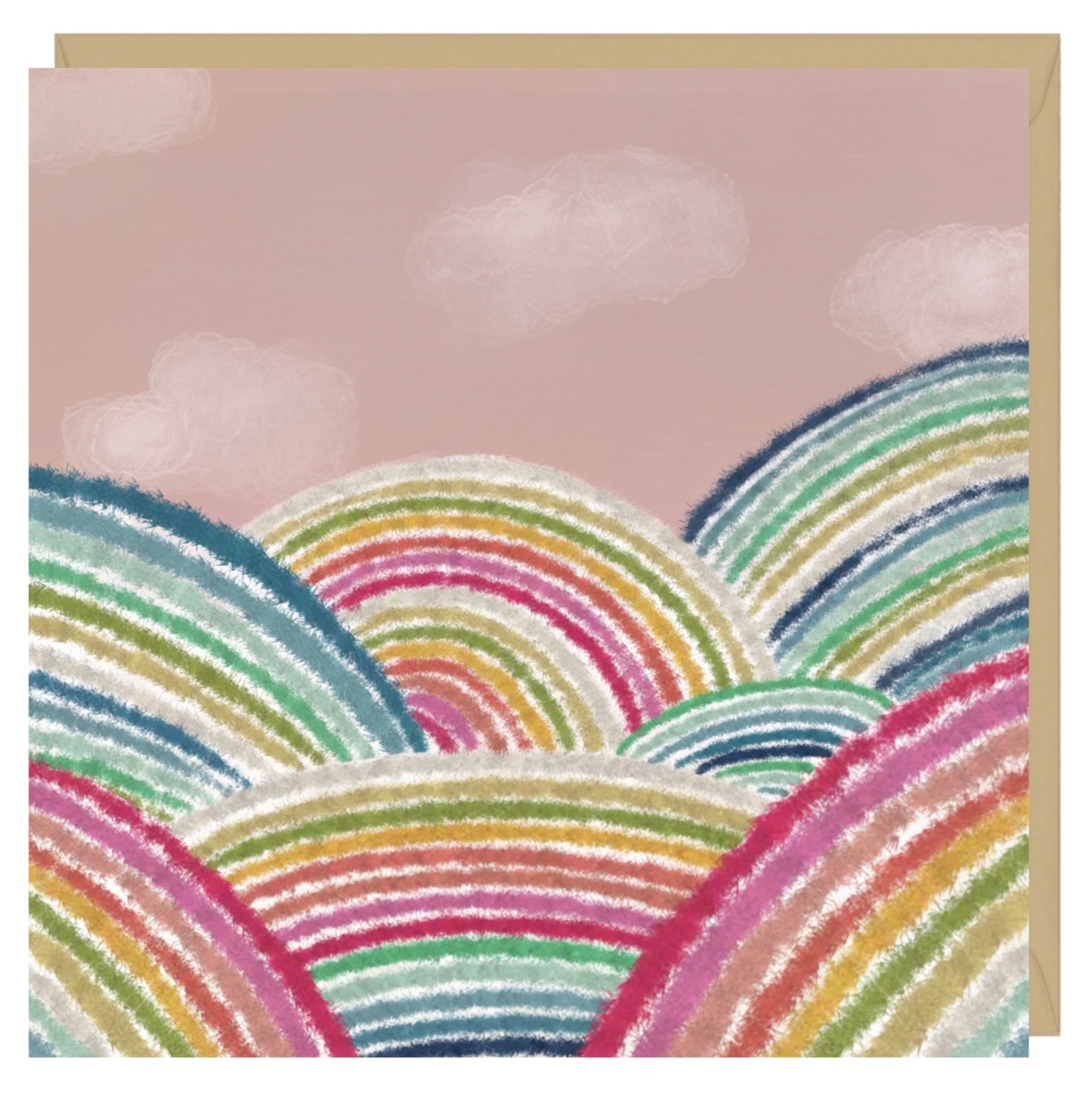 Rainbow fields - any occasion card