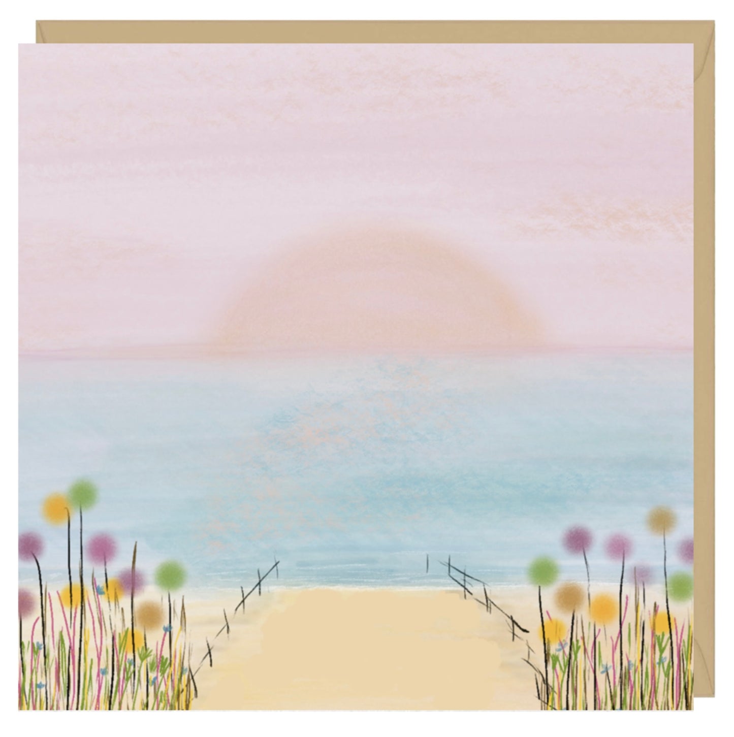 Cornish Beach Sunset Card