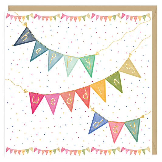 Happy Wedding Day bunting card