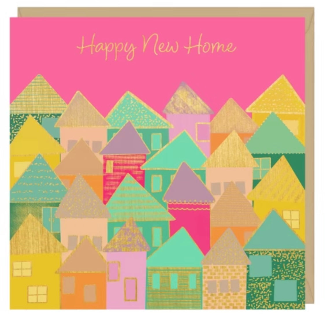 Colourful Houses Happy New Home card