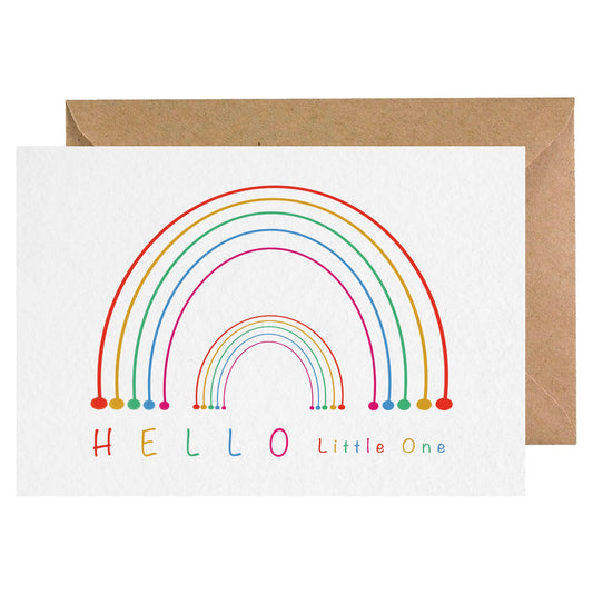 Hello Little One Rainbow Card - New Baby Card 